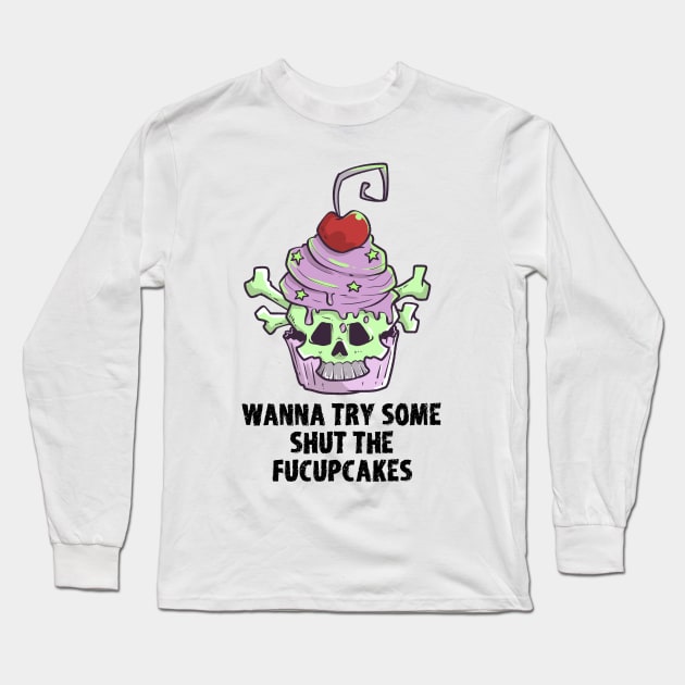 Pastel Goth Cupcake Meme Kawaii Gothic Sarcastic Eboy Egirl Long Sleeve T-Shirt by TellingTales